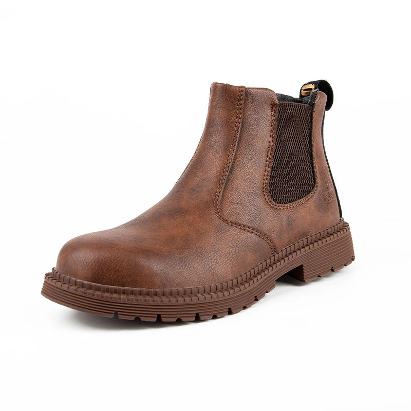2023 Waterproof Safety Work Shoes For Men, Steel Head Leather Indestructible Security Boots