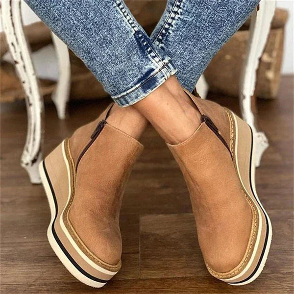 Ladies Platform Ankle Boots