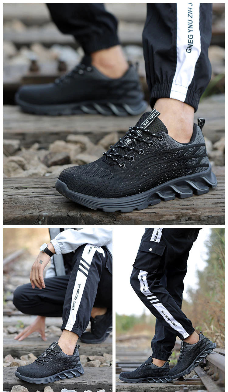 2023 Men Sneakers Indestructible Steel Toe Work Sneakers, Comfortable Puncture Proof Shoes