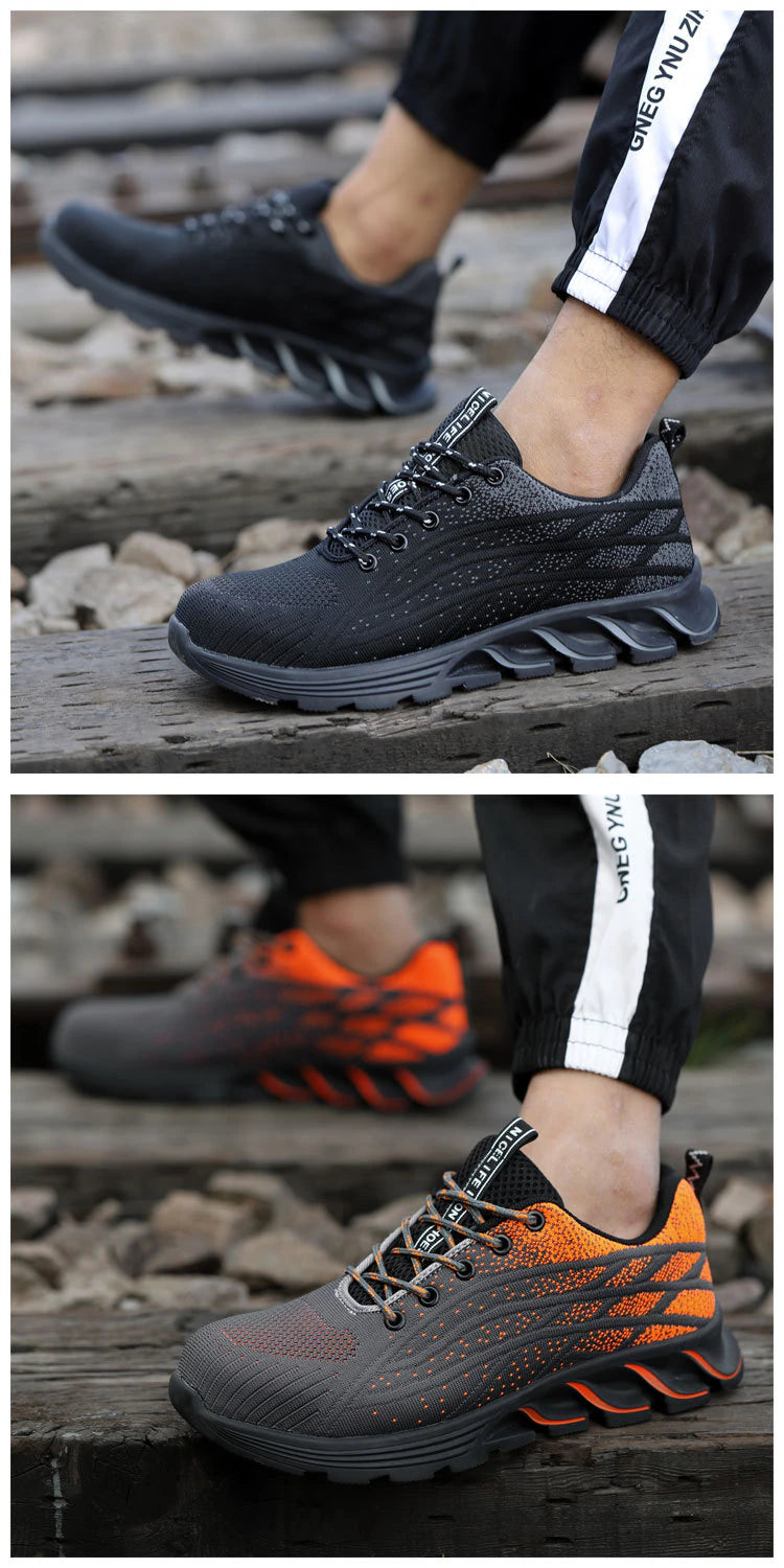 2023 Men Sneakers Indestructible Steel Toe Work Sneakers, Comfortable Puncture Proof Shoes