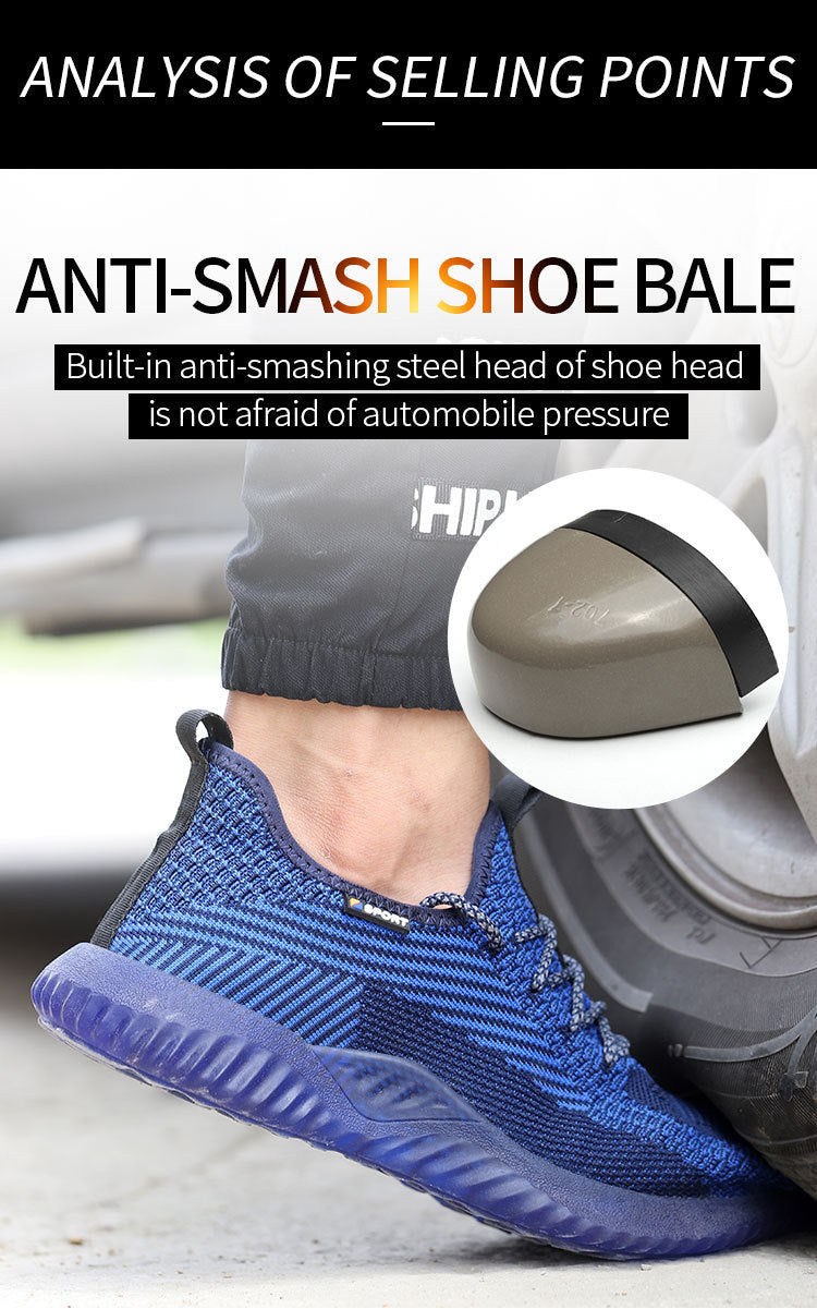 2023 Steel Head Anti-piercing Air Cushion Sneakers, Light Comfortable Work Protection Safety Shoes