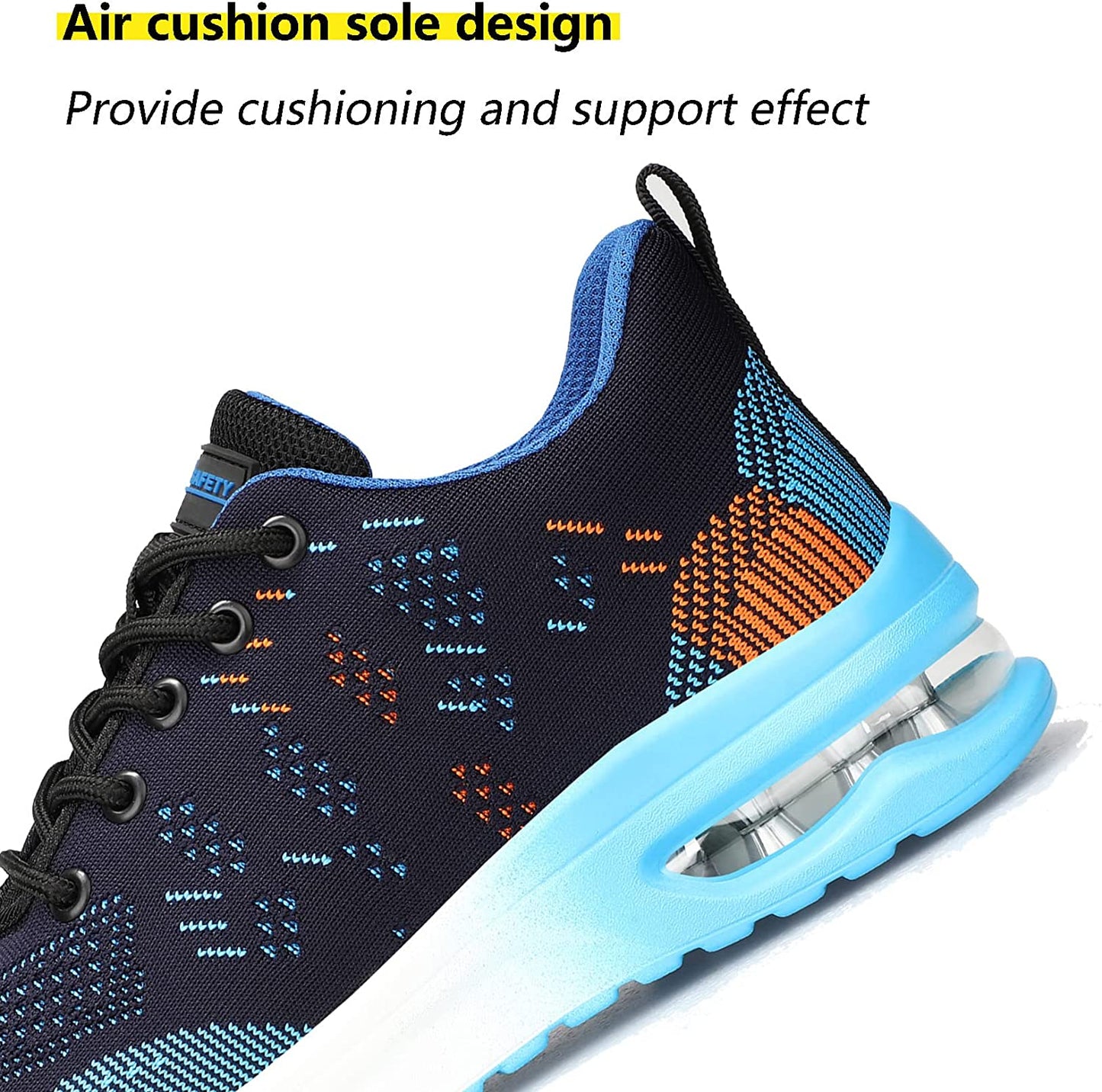 2023 Men's Steel Toe Safety Sneakers, Anti-Smash Air Cushion Indestructible Working Shoes