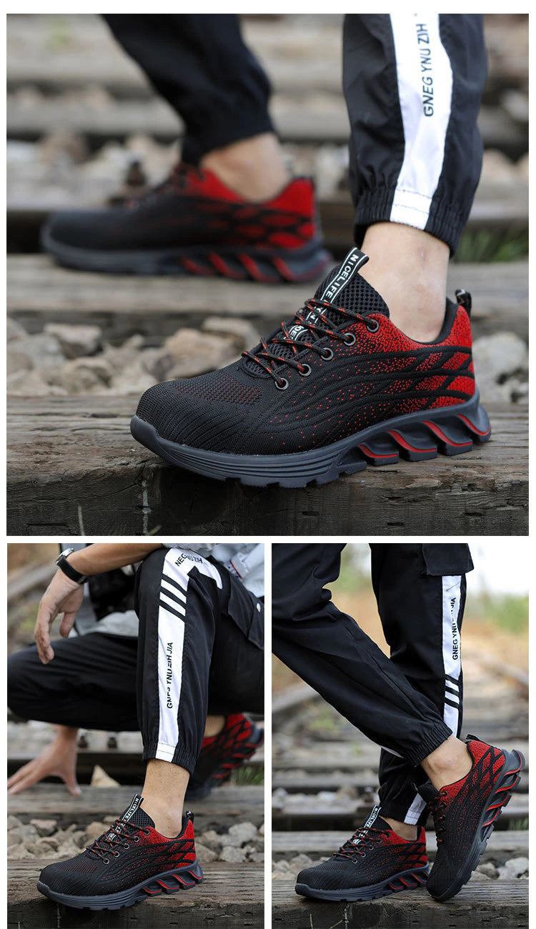 2023 Men Sneakers Indestructible Steel Toe Work Sneakers, Comfortable Puncture Proof Shoes