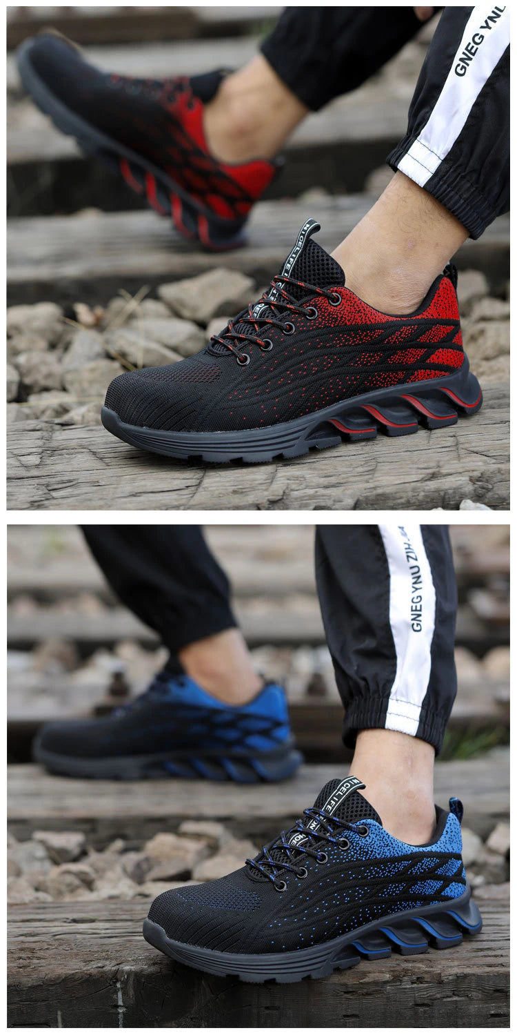 2023 Men Sneakers Indestructible Steel Toe Work Sneakers, Comfortable Puncture Proof Shoes