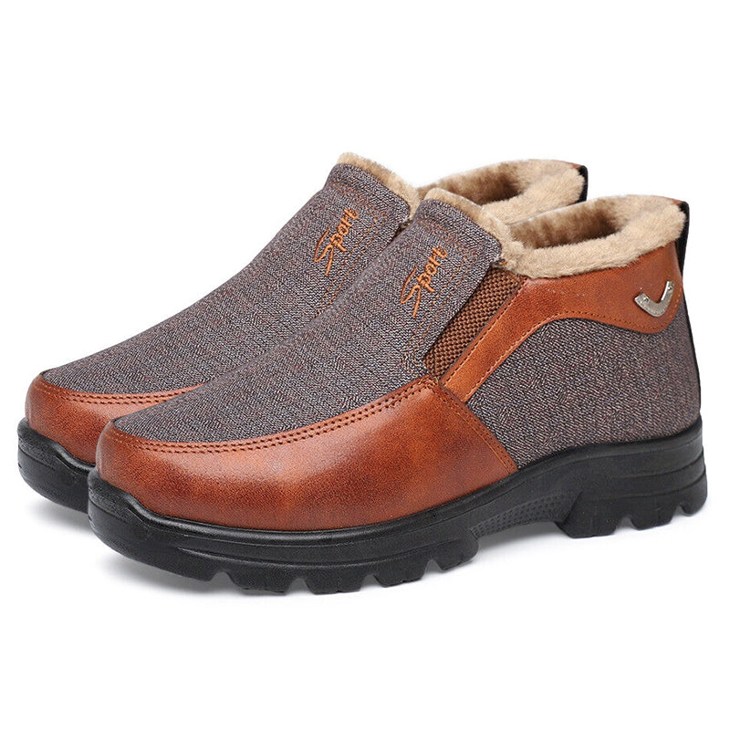 🔥Last Day 50% OFF🔥Men's Orthopedic Winter Fleece Waterproof Shoes, Warm Non-Slip Comfortable Snow Ankle Boots
