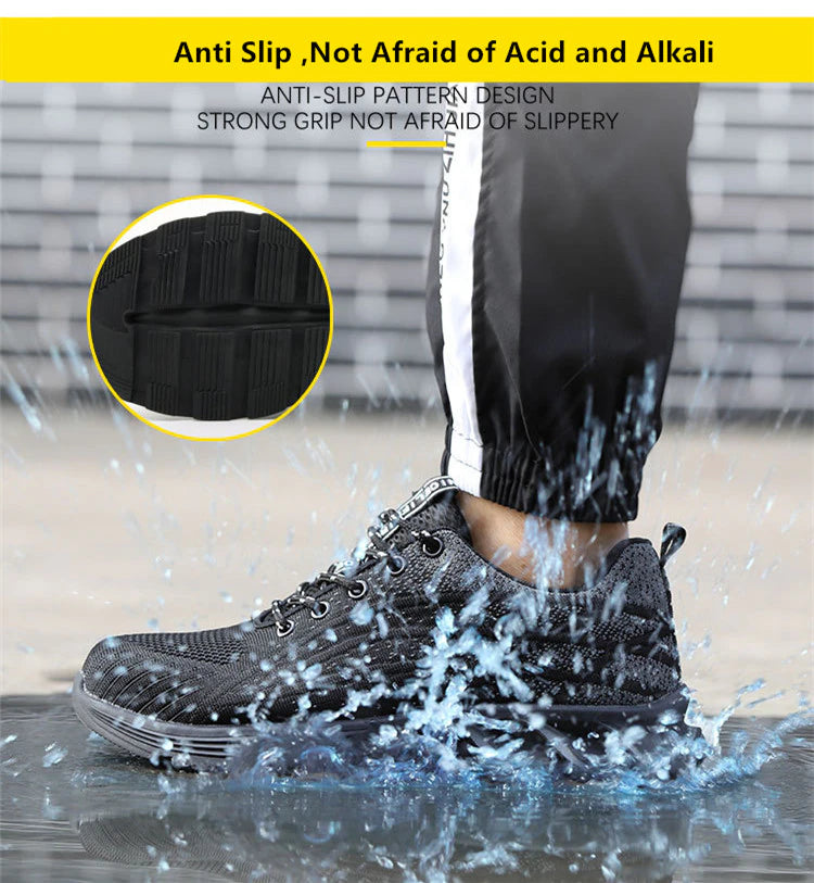 2023 Men Sneakers Indestructible Steel Toe Work Sneakers, Comfortable Puncture Proof Shoes