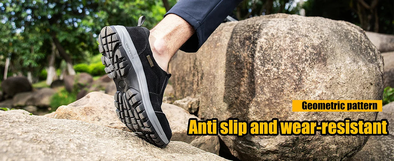 2023 Outdoor Slip On Casual Orthopedic Men Shoes, Breathable Suede Leather Anti-skid Walking Sneakers