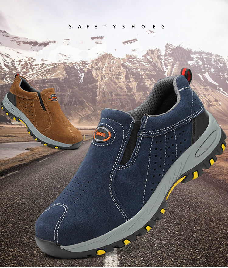 Anti-smash and anti-perforation steel toe cap shoes