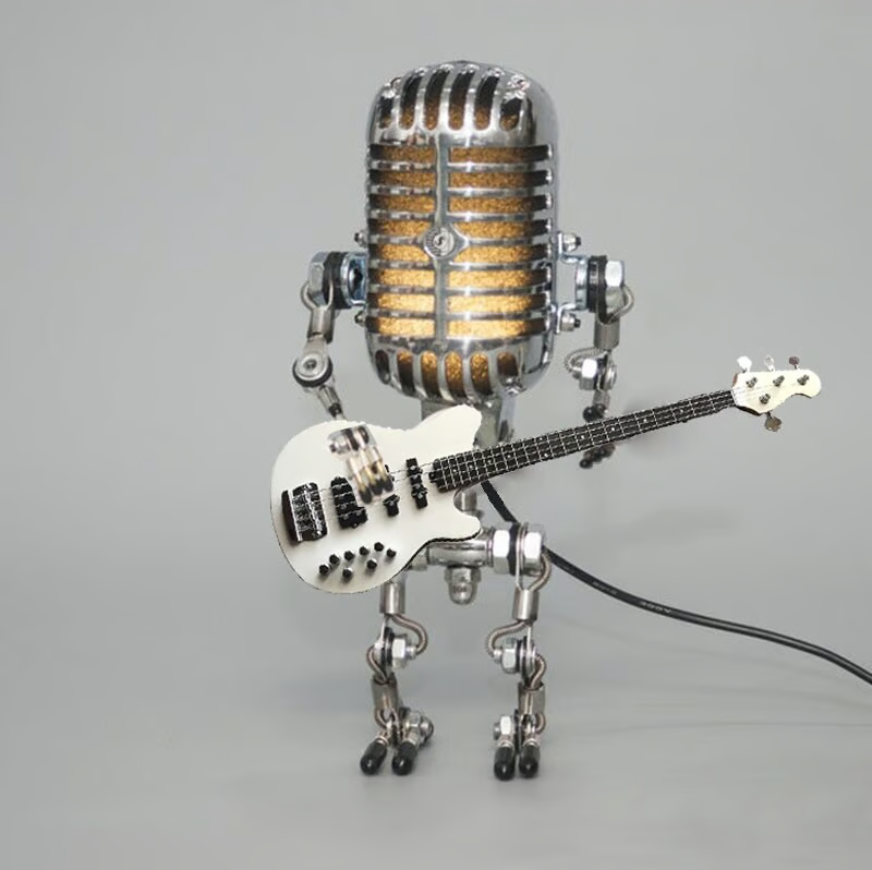 š„š„Vintage Metal Microphone Robot Desk Lamp