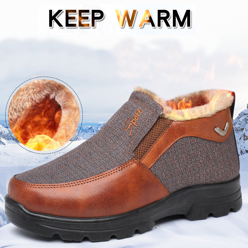 🔥Last Day 50% OFF🔥Men's Orthopedic Winter Fleece Waterproof Shoes, Warm Non-Slip Comfortable Snow Ankle Boots