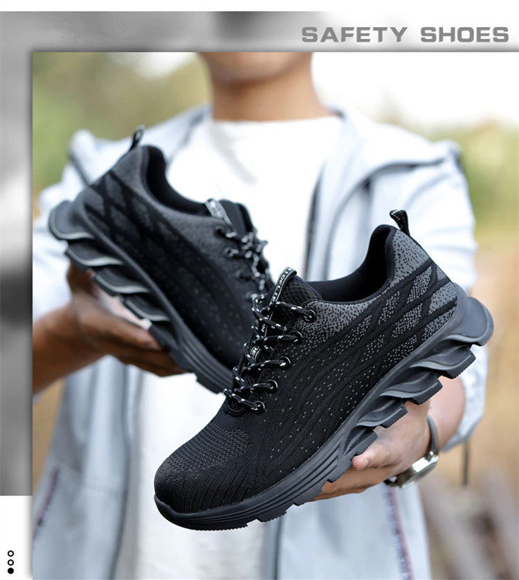 2023 Men Sneakers Indestructible Steel Toe Work Sneakers, Comfortable Puncture Proof Shoes