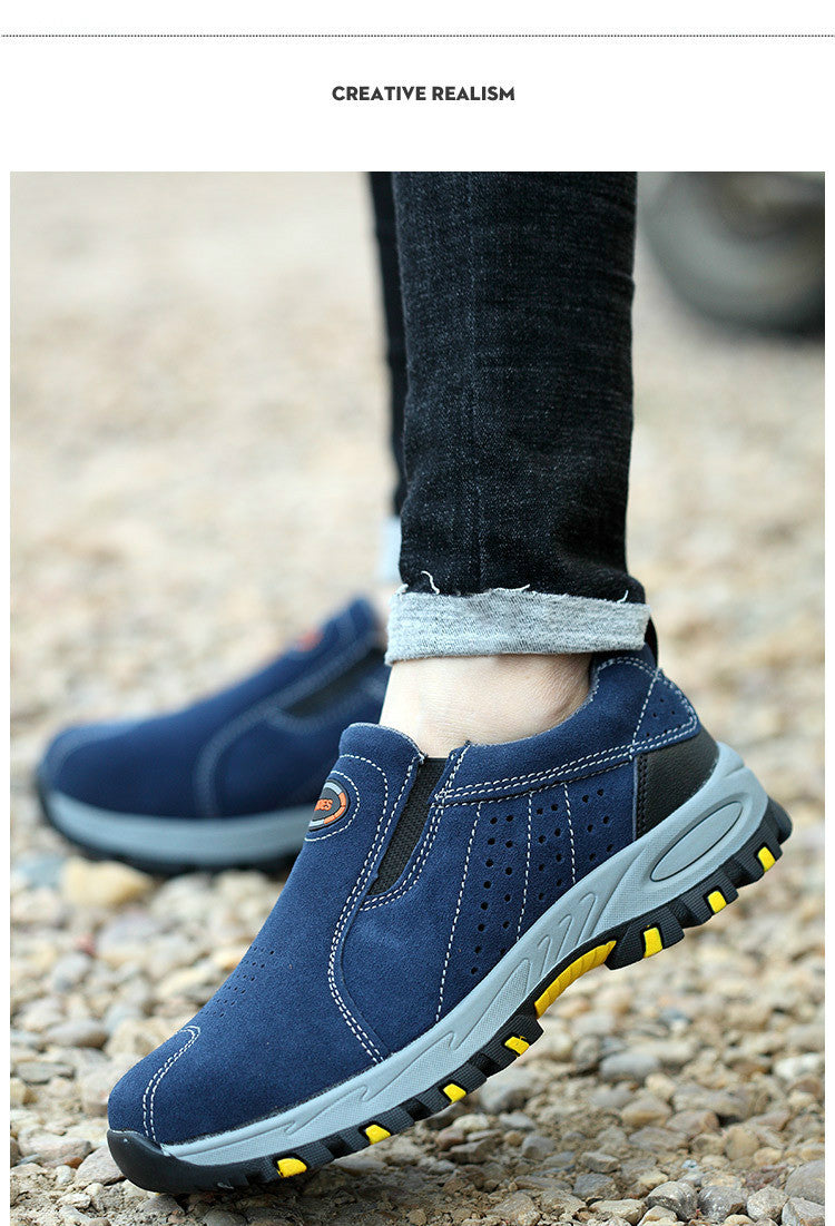 Anti-smash and anti-perforation steel toe cap shoes