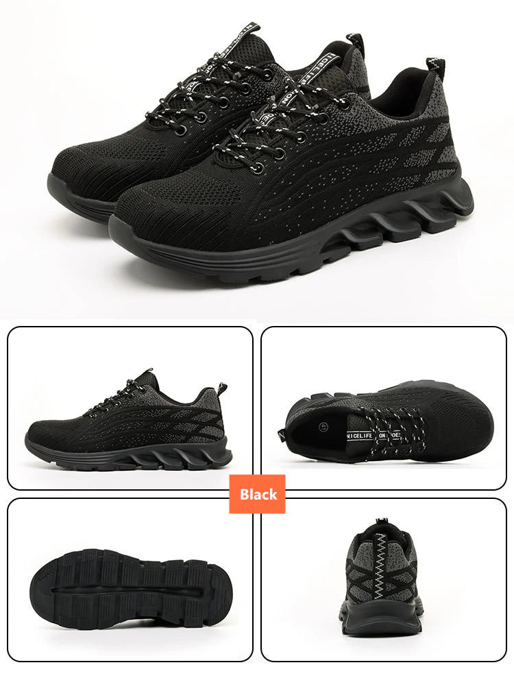 2023 Men Sneakers Indestructible Steel Toe Work Sneakers, Comfortable Puncture Proof Shoes