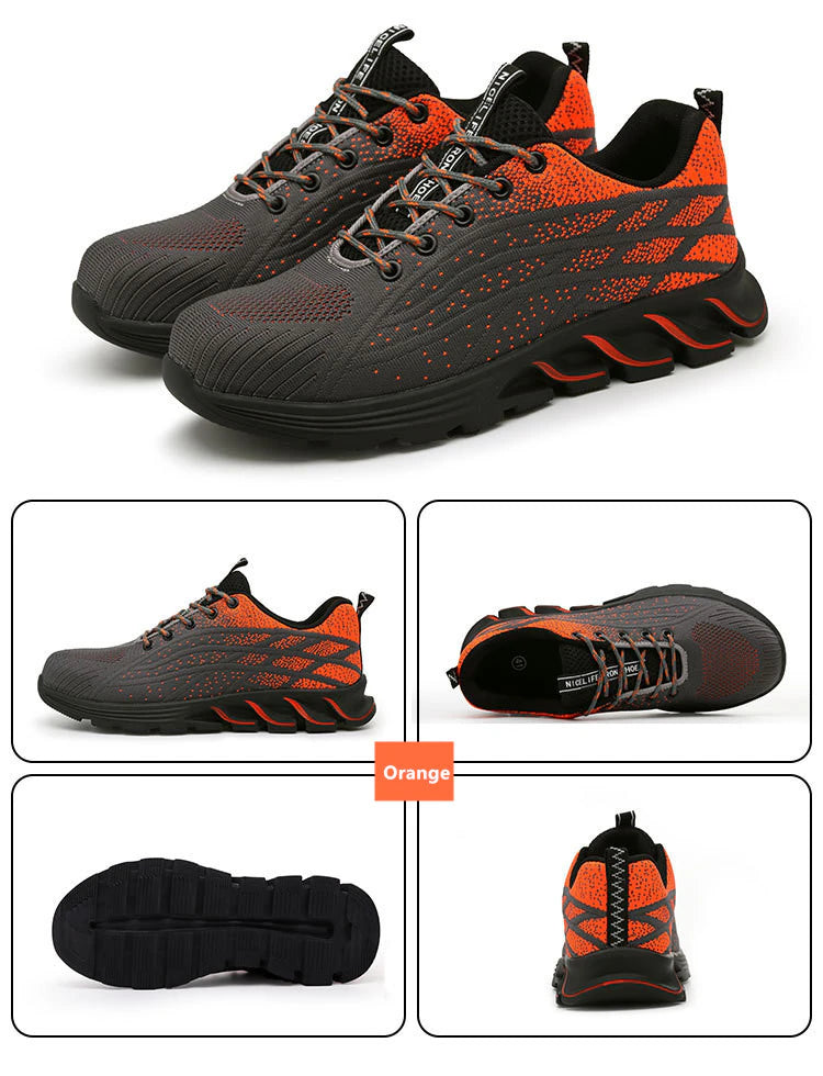 2023 Men Sneakers Indestructible Steel Toe Work Sneakers, Comfortable Puncture Proof Shoes