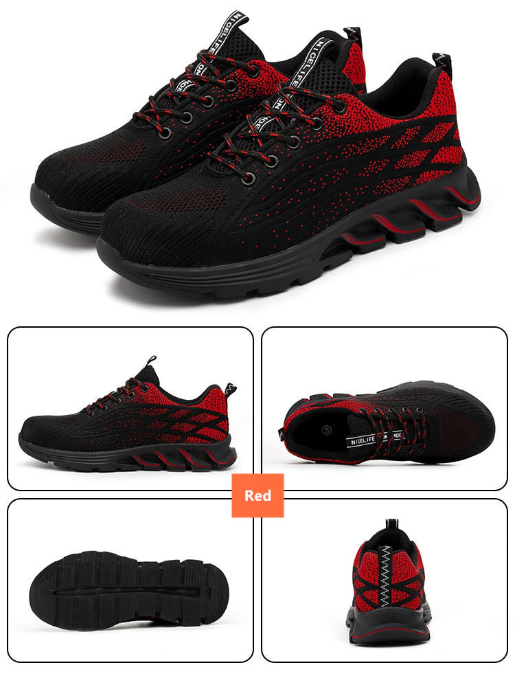 2023 Men Sneakers Indestructible Steel Toe Work Sneakers, Comfortable Puncture Proof Shoes
