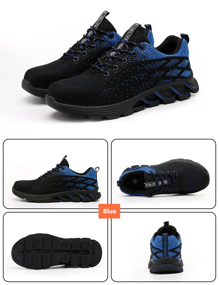 2023 Men Sneakers Indestructible Steel Toe Work Sneakers, Comfortable Puncture Proof Shoes