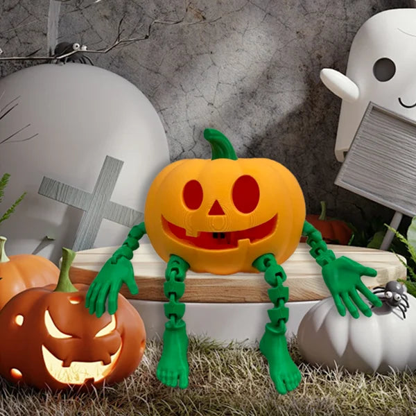 🎃Cute Halloween Articulated Pumpkin Man Lamp💡
