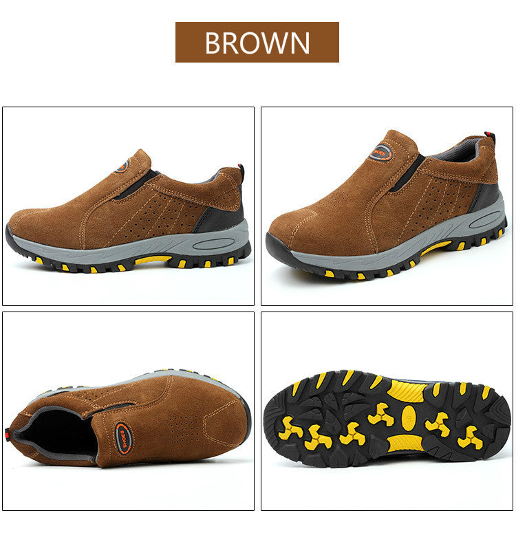 Anti-smash and anti-perforation steel toe cap shoes