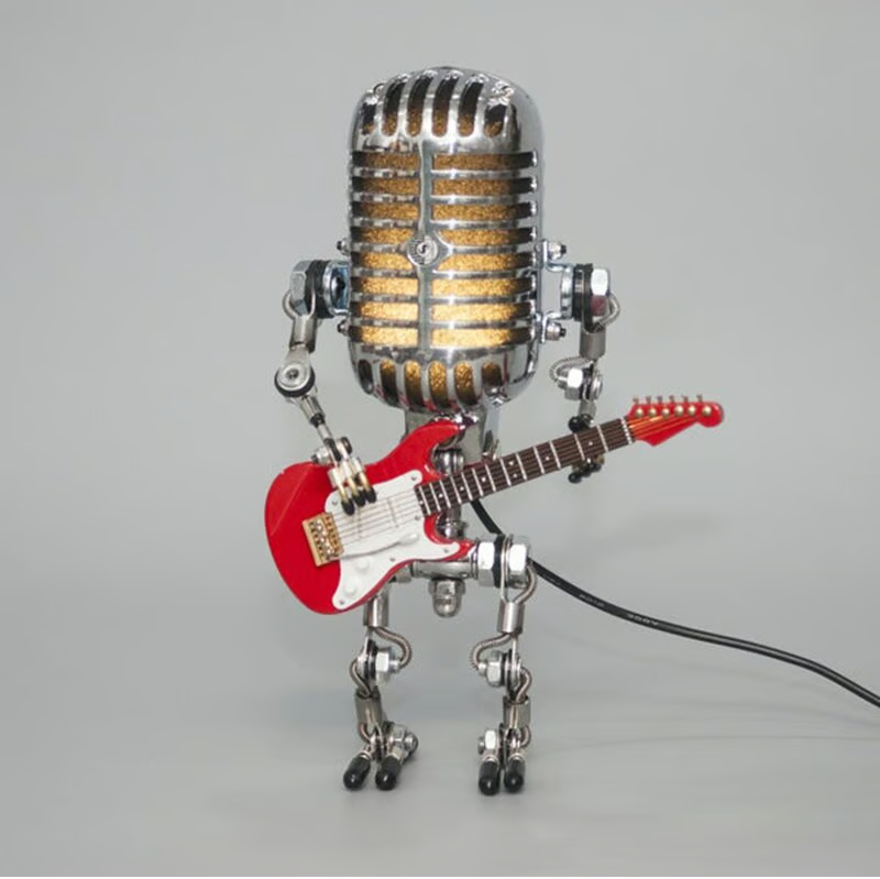 š„š„Vintage Metal Microphone Robot Desk Lamp