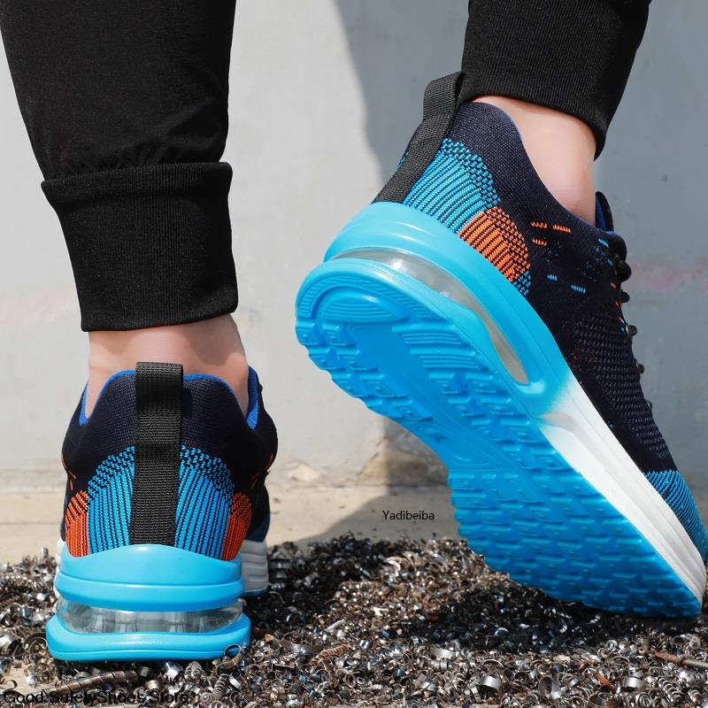 2023 Men's Steel Toe Safety Sneakers, Anti-Smash Air Cushion Indestructible Working Shoes