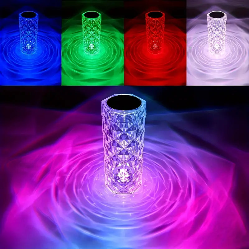 16 Colors Rose Rays Crystal Diamond Table Lamp