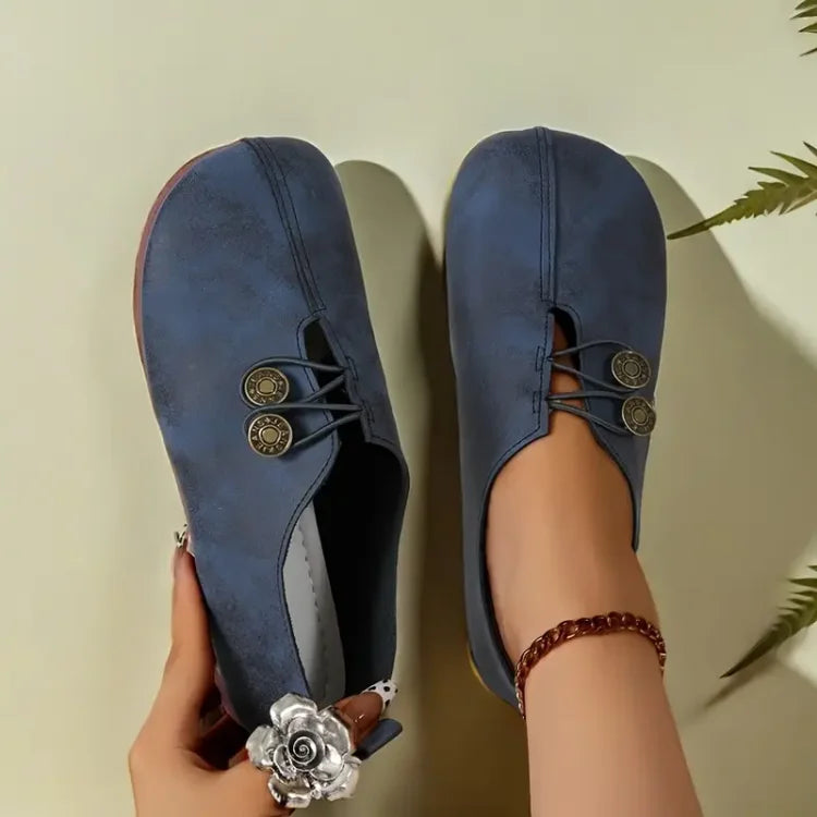 Last Day 49% OFF🔥 - Women's Flat Shoes, Elegant soft sole round toe buckle decoration