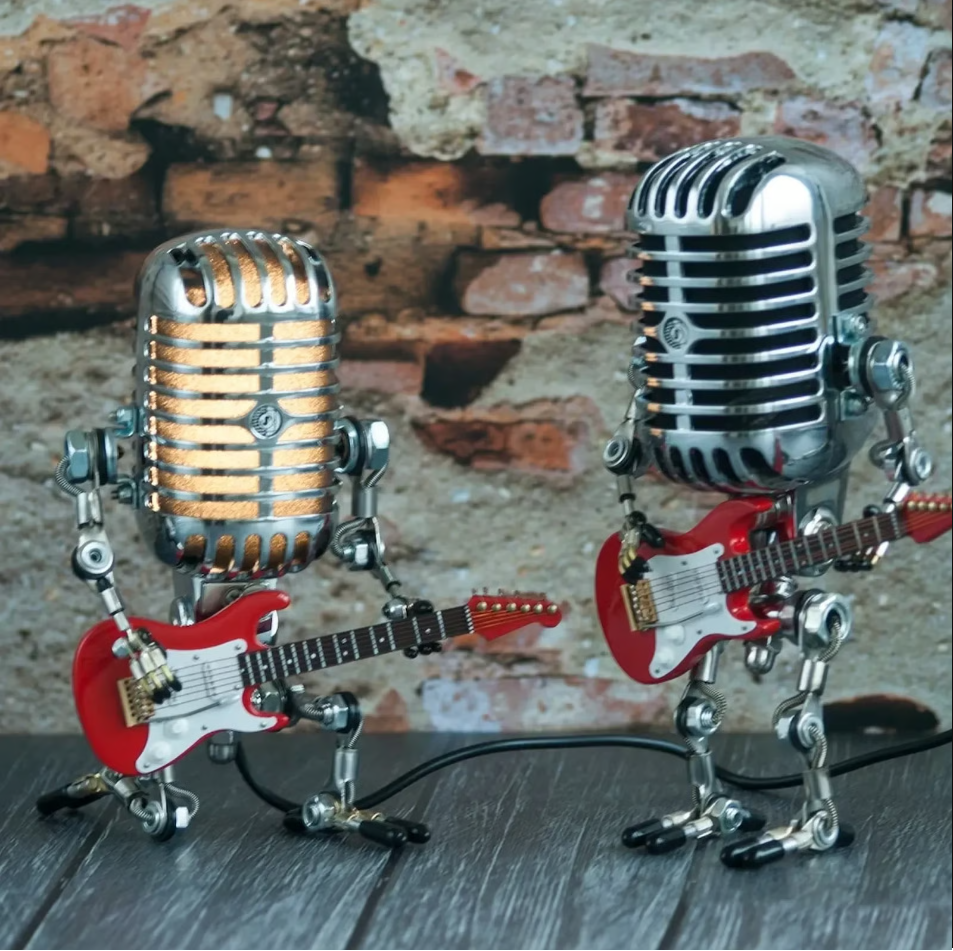 š„š„Vintage Metal Microphone Robot Desk Lamp