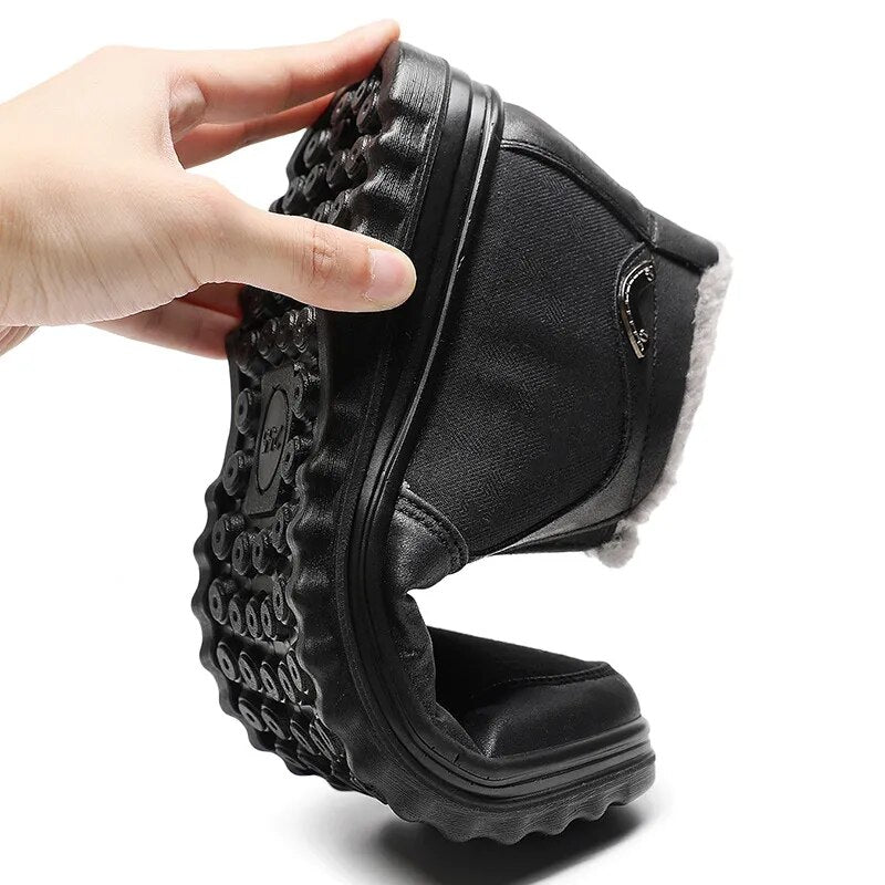🔥Last Day 50% OFF🔥Men's Orthopedic Winter Fleece Waterproof Shoes, Warm Non-Slip Comfortable Snow Ankle Boots