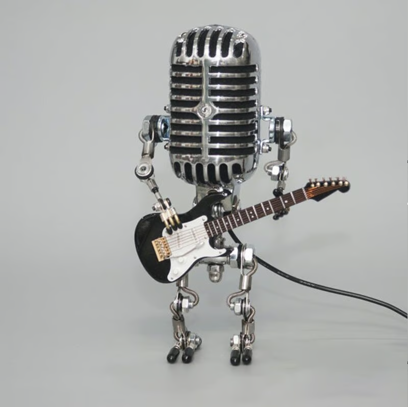 š„š„Vintage Metal Microphone Robot Desk Lamp