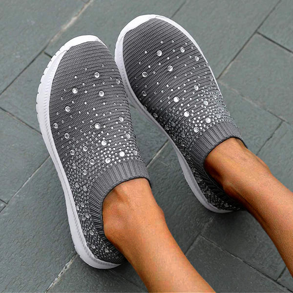 Last Day 49% OFF🔥 - Women's Crystal Breathable Orthopedic Slip-On Walking Shoes