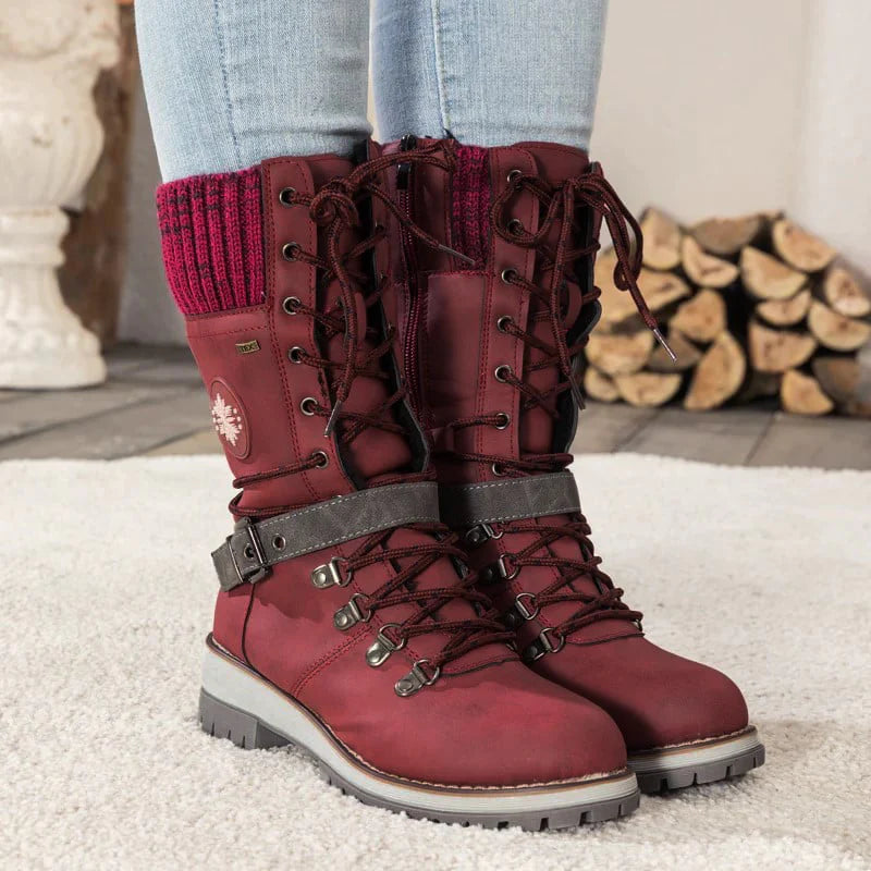 🔥Last Day 50% OFF🔥 - 👢Women’s Leather Flat Heel Mid-Calf Zipper Boots👢