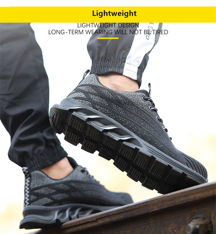 2023 Men Sneakers Indestructible Steel Toe Work Sneakers, Comfortable Puncture Proof Shoes