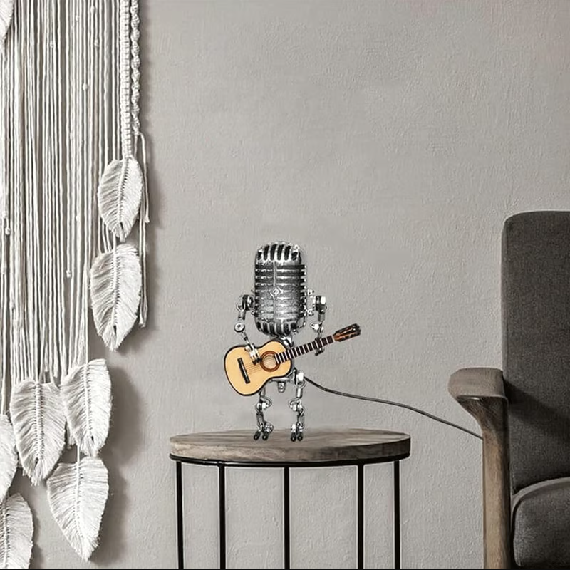 š„š„Vintage Metal Microphone Robot Desk Lamp