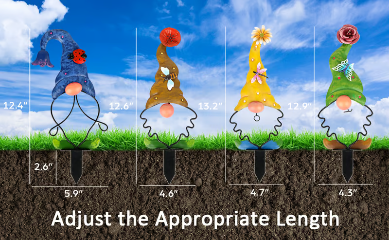 š„Gnome Set of 4 Yard Stakes