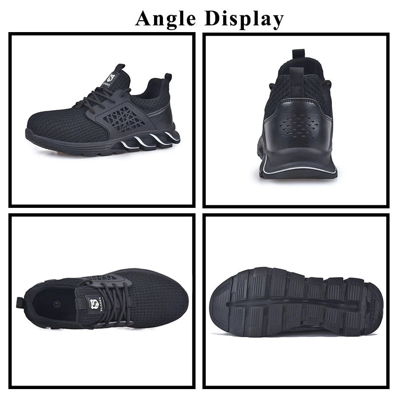 2023 Men's Steel Toe Safety Shoes, Puncture Proof Anti-skid Indestructible Work Shoes