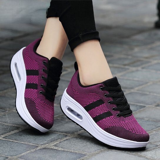 2023 Women’s Orthopedic Walking Shoes, Breathable & Lightweight Platform Loafers, Flying Woven Slip-on Shoes