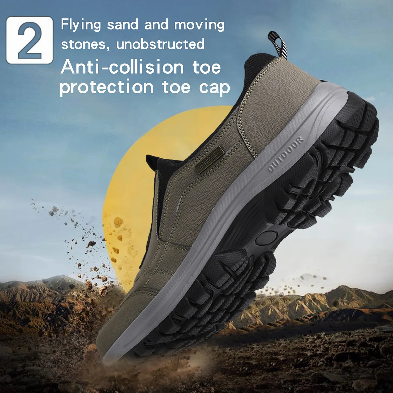 2023 Outdoor Slip On Casual Orthopedic Men Shoes, Breathable Suede Leather Anti-skid Walking Sneakers