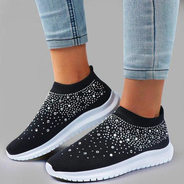 Last Day 49% OFF🔥 - Women's Crystal Breathable Orthopedic Slip-On Walking Shoes