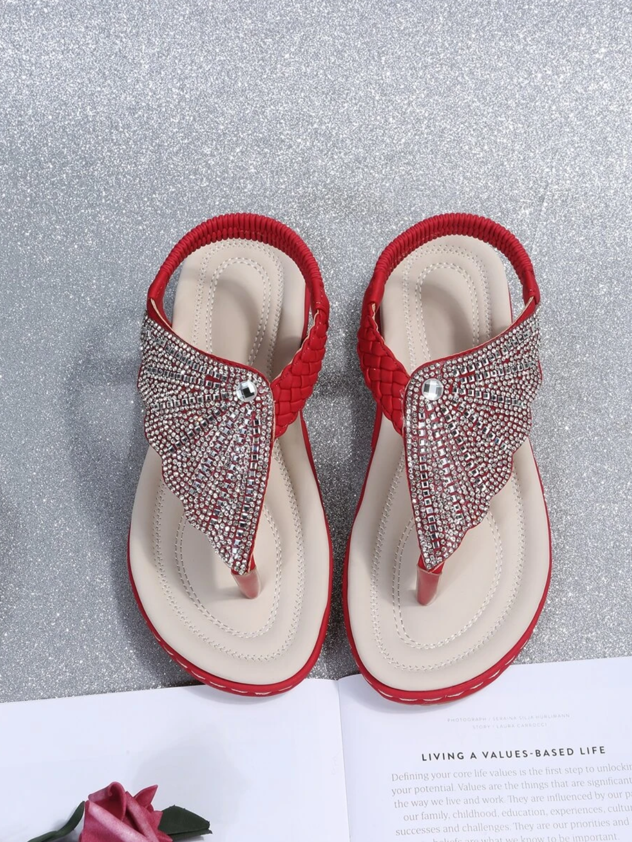 On This Week Sale OFF 49%🔥2023 Women Casual Orthopedic Sandals, Crystal Rome Fashion Clip Toe Slippers