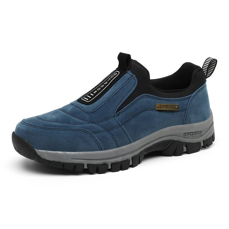 Men's Outdoor Lightweight Non-slip Walking Shoes, Slip On Hiking Shoes Sneakers