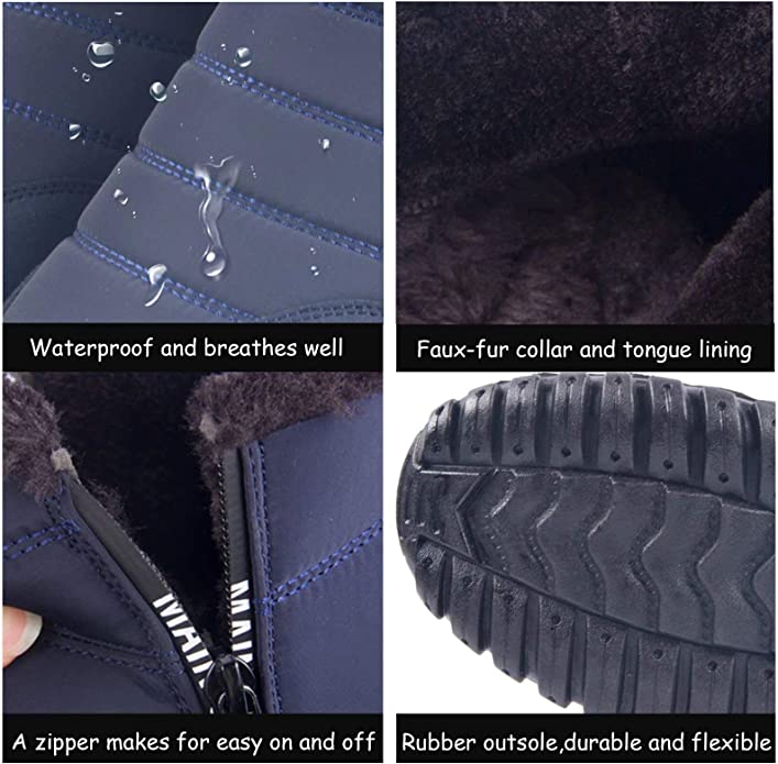 đ„Hot Sale !!!49% OFFđ„ Waterproof Warm Cotton Zipper Snow Ankle Boots