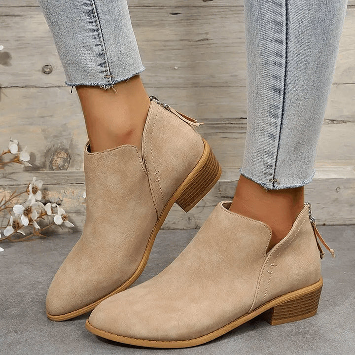 🔥LAST DAY 49% OFF💝Women's Vintage Style Chunky Low Heel Ankle Boots