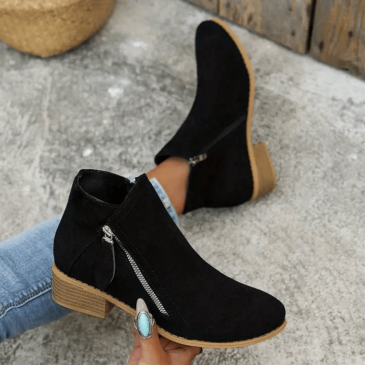 Women's Vintage Style Fabric Ankle Boots