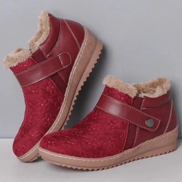 🔥Last Day 49% OFF - Women's new winter round head matching color wool non-slip snow boots