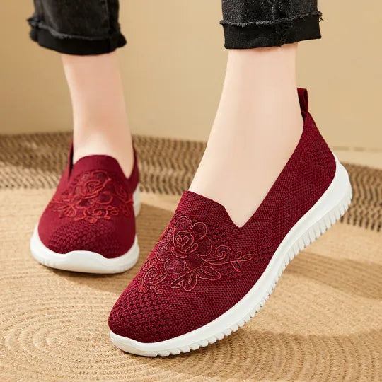 🔥Last Day 49% OFF-Women's Knitted Embroidery Casual Walking Sneakers