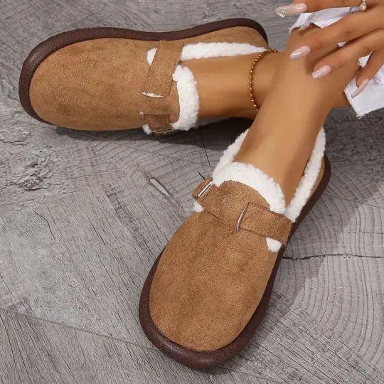 Women's Plush Round Toe Slip-On Flats