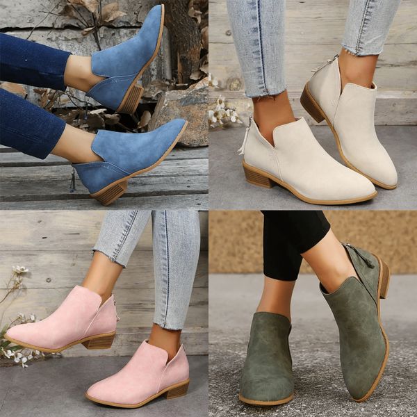 🔥LAST DAY 49% OFF💝Women's Vintage Style Chunky Low Heel Ankle Boots