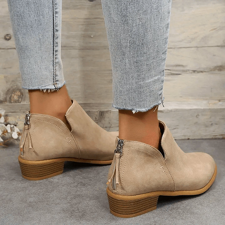 🔥LAST DAY 49% OFF💝Women's Vintage Style Chunky Low Heel Ankle Boots