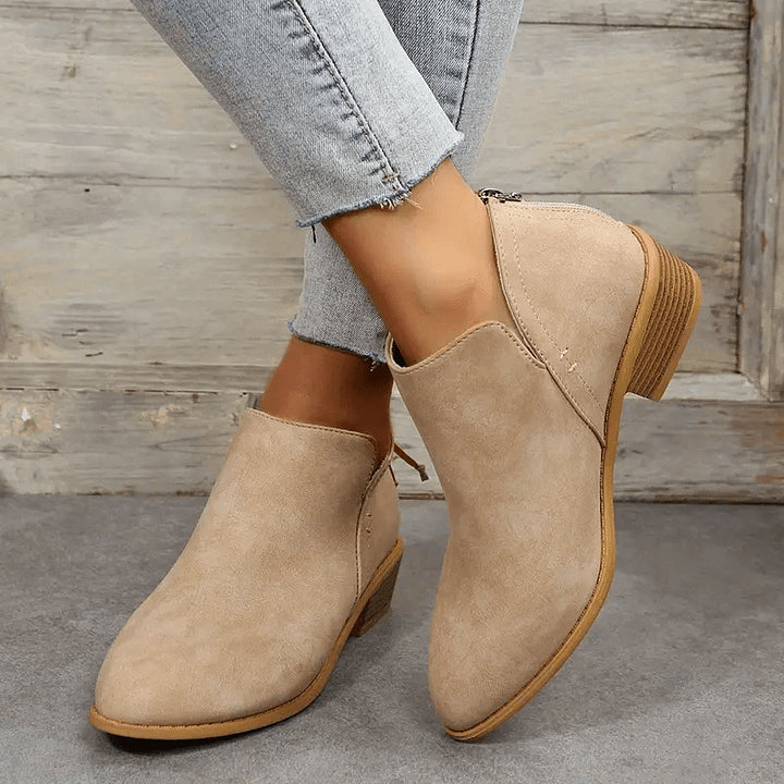 🔥LAST DAY 49% OFF💝Women's Vintage Style Chunky Low Heel Ankle Boots