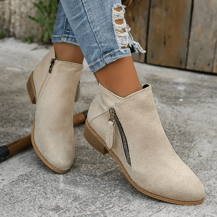 Women's Vintage Style Fabric Ankle Boots